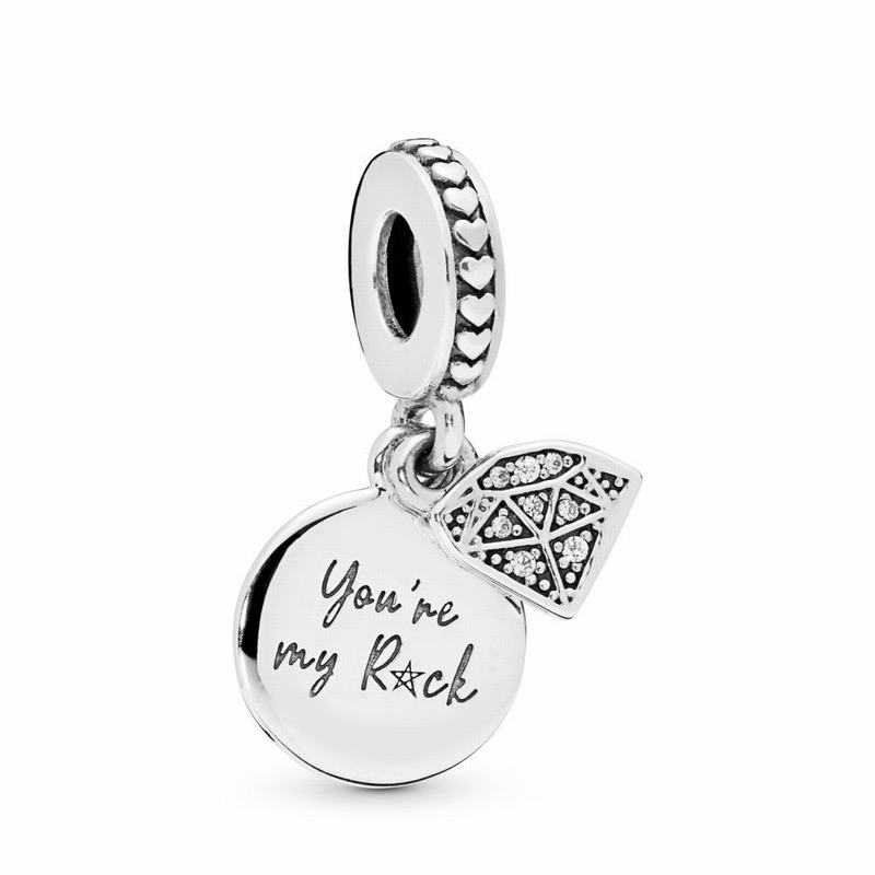 Pandora My Rock Dangle Charm Ireland - Sterling Silver/Cubic Zirconia - 172645EQT